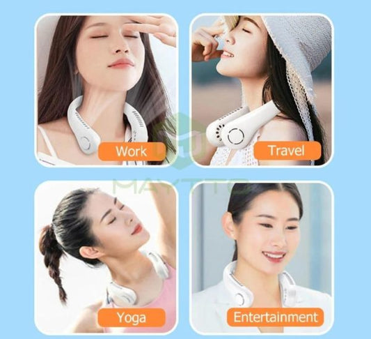 Portable Bladeless Neck Fan β Foldable, Hands-free Cooling For Travel & Sports